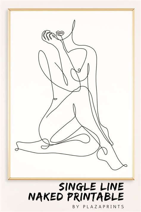 Printable Line Art Of Nude Woman Body Art Gallery Wall Line Art Line Art Drawings