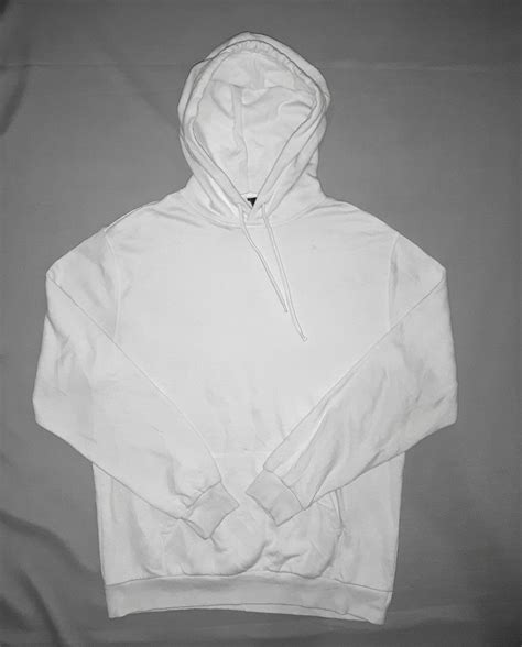 Handm Plain White Hoodie Mens Fashion Tops And Sets Hoodies On Carousell