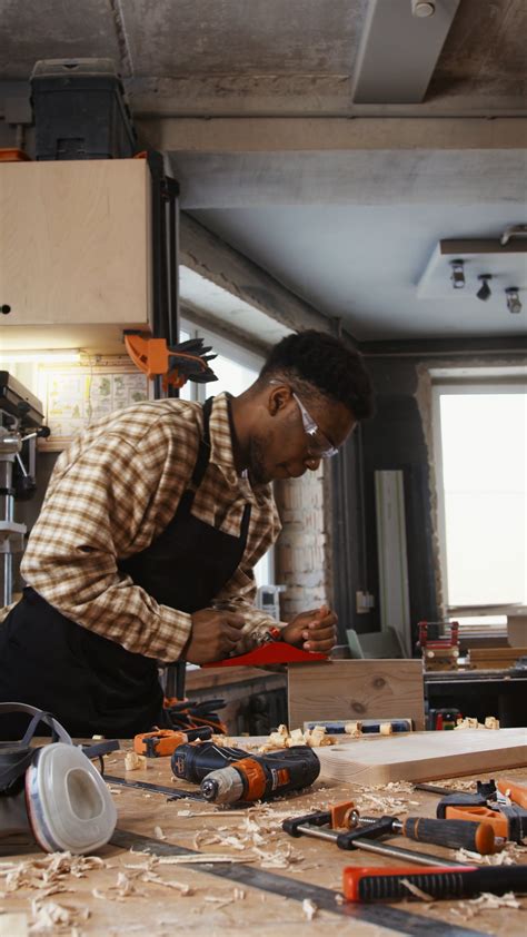capenter working   workshop  stock video