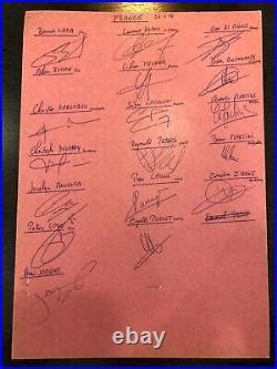 Lettres Vieux Papiers Football Autographe Des Joueurs De L Quipe De