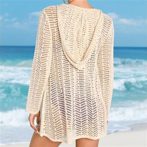 Hooded Beach Cover Up Crochet Pattern Sizes Swimming Crochet My XXX Hot Girl