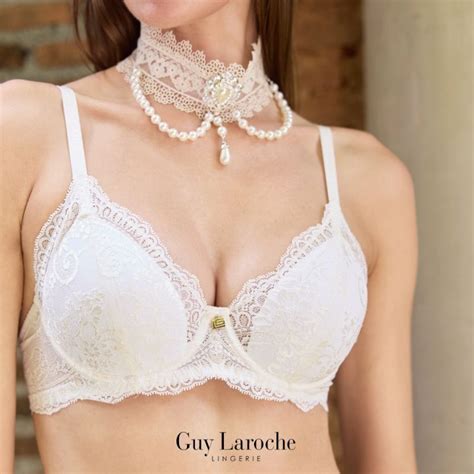 Guy Laroche Lingerie GB V เสอใน กลาโรช บราลกไม Lace Bra ไมเสรมฟองนำ Kiss Collection