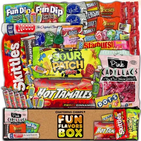 Candy T Box Snack Care Package 60 Count Variety Sweets Chocolates