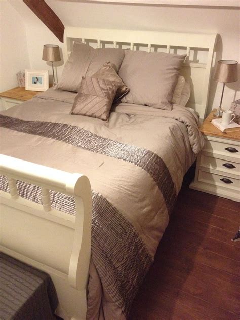 White Painted Sleigh Bed In Annie Sloan Old White Sleigh Bed Painted