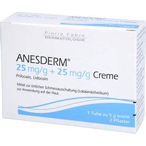 ANESDERM 25 mg/g + 25 mg/g Creme + 2 Pflaster 5 g - Kosmetik ...
