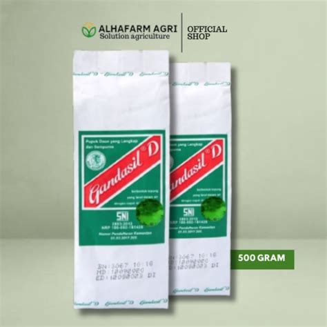 Jual PUPUK DAUN GANDASIL D PUPUK NPK MAJEMUK 500 GRAM KEMASAN PABRIK