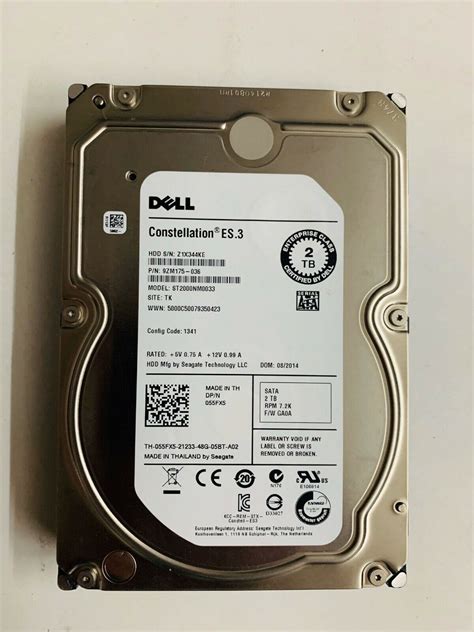 Dell Constellation ES.3 2TB Hard Drive SATA 6Gbps 7.2k 3.5 ...