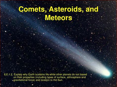 Ppt Comets Asteroids And Meteors Powerpoint Presentation Free