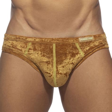 Addicted Velvet Shady Bikini Briefs Mustard INDERWEAR
