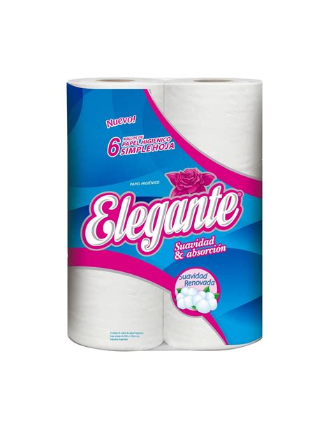 Papel Higienico Elegante Hoja Simple 30 Mt 6un