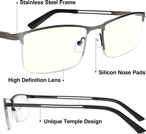 Paquete De Lentes De Lectura Para Hombres Rectangulares De Metal