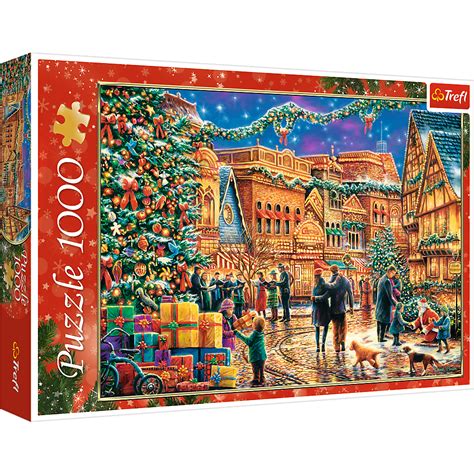 Trefl 1000 Piece Adult Large Christmas Holiday Town Gifts Square Jigsaw