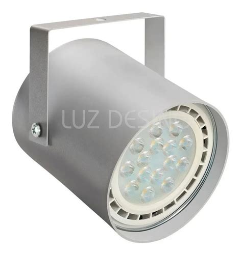 LUZ DESING Riel 2 Metros Con 5 Spot Cilindro Blanco Ar111 Apto Led