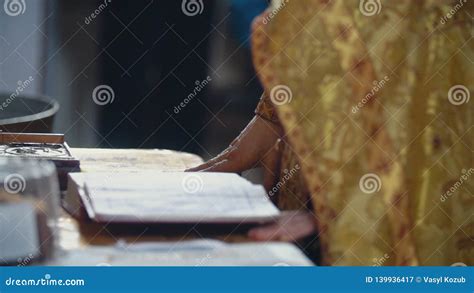 Priest Reading A Book Stock Video Video Of Church Male