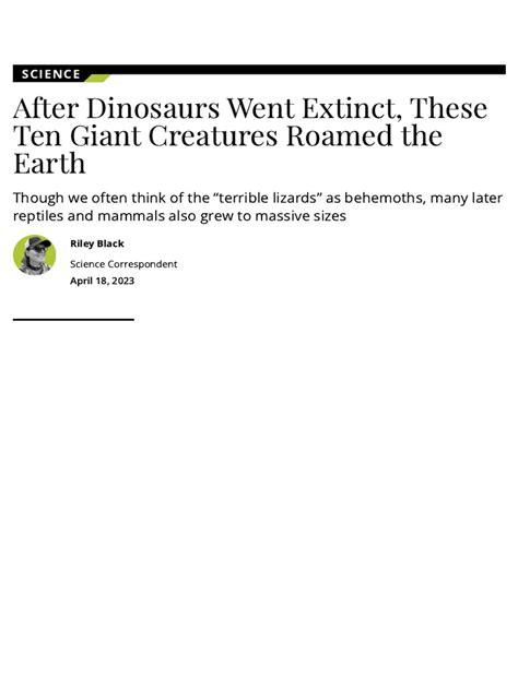 Pre Historic Animals Pdf Dinosaurs Mammals