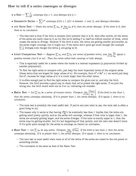 How to tell if a Series Conbverges - Geometric Series— ∑ rnconverges if|r|