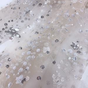 Tulle Fabric Nude Pink Mesh Lace Fabric Sequin Embroidery Tulle Fabric Sequined Stars Fabrics