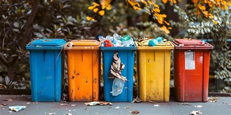 Disposing Of Garbage Waste In Containers For Environmental Conservation