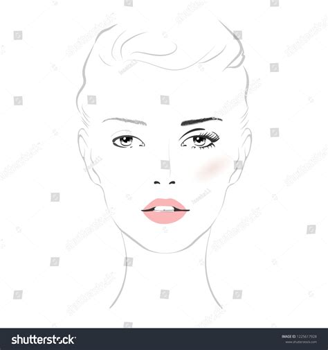 Beautiful Woman Face Nude Makeup Hand Stock Vector Royalty Free Shutterstock