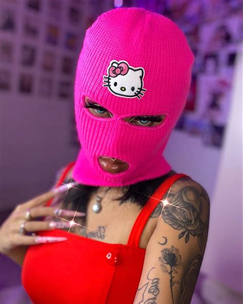 chanel pink baddie aesthetic ski mask | Ski mask, Ski girl, Mask girl