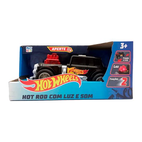 Hot Wheels Hot Rod Luz e Som Preto DoRéMi Brinquedos