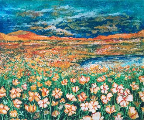 Oil Pastel Landscape, Wall Art, Nature Art, Oil Pastel Art, Floral Art ...