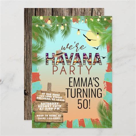 Hot Summer Havana Nights Retro Tropical Party Invitation Zazzle