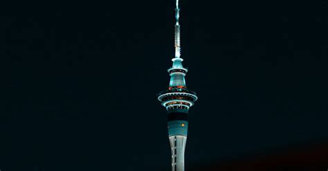 sky tower  night  stock photo