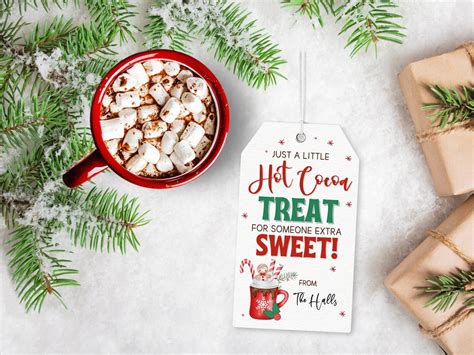 Hot Cocoa Treat For Someone Sweet Holiday Tag Christmas Tag Hot Chocolate Tag Neighbor Gift