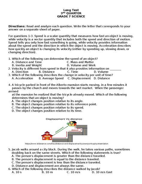 Grade 7 Long Test Long Test For Science 7 Long Test 3 Rd Quarter