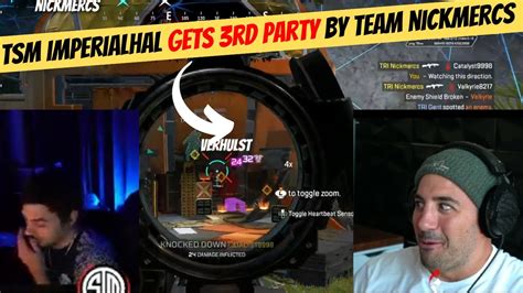 Team Tsm Imperialhal Gets Rd Party Ed By Tripods Algs Scrims Apex