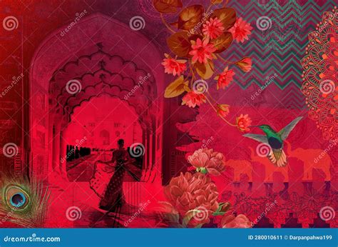 indian maximalist collage stock image image  cultural