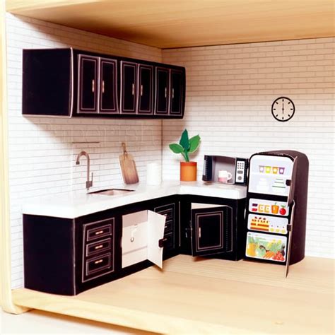 How To Make Dollhouse Kitchen Cabinets With Paper Paperish Printables