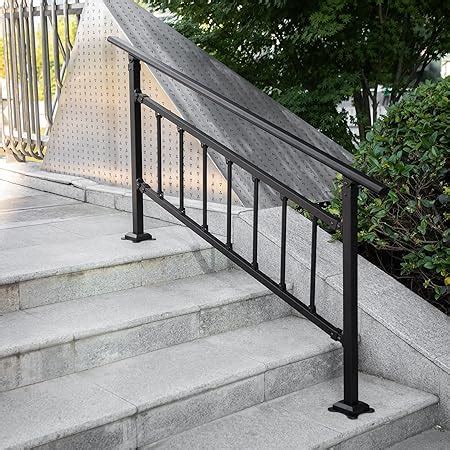 VEVOR Outdoor Stair Railing Fits For 1 5 Steps Transitional Wrought