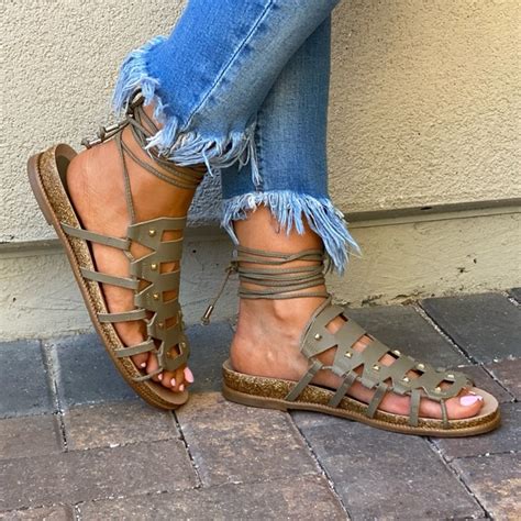 Anthropologie Shoes Anthropologie Leather Studded Lace Up Gladiator