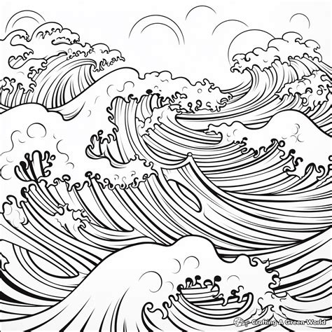 Ocean Waves Coloring Page