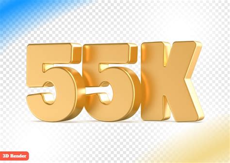 55k sigue el número 3d | Archivo PSD Premium