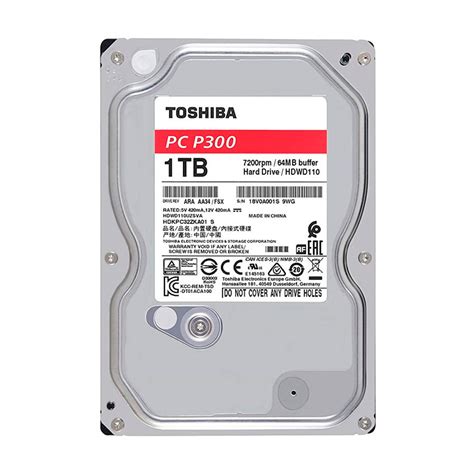 Disco Duro Interno Toshiba P300 1TB 3 5 SATA3 7200RPM Nuevo