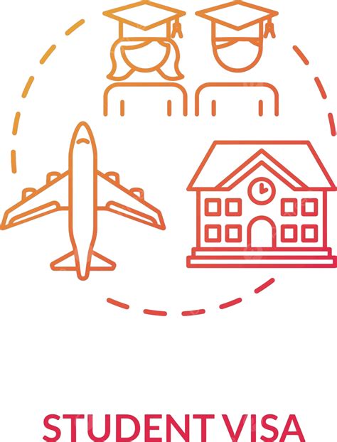 Student Visa Concept Icon Education Illustration Passport Vector