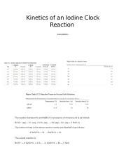 Understanding The Kinetics Of An Iodine Clock Reaction Course Hero