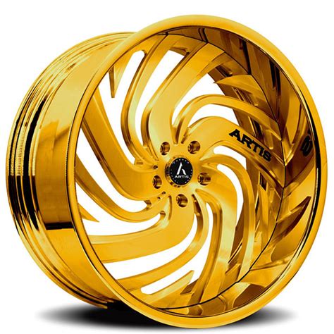 24 Artis Forged Wheels Fillmore Gold Rims Atf073 9