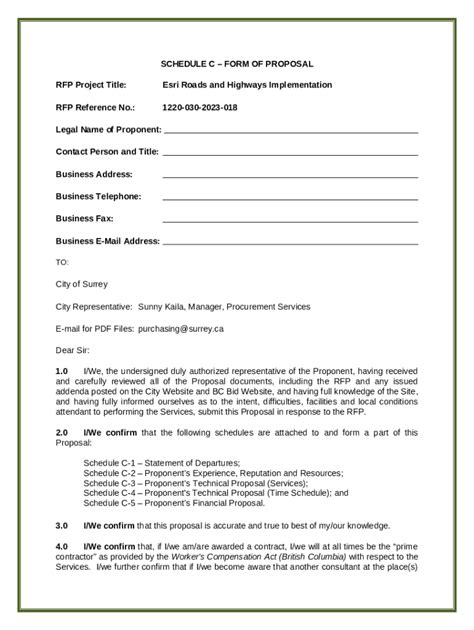 Rfp Project Title Esri Roads And Highways Implementation Doc Template