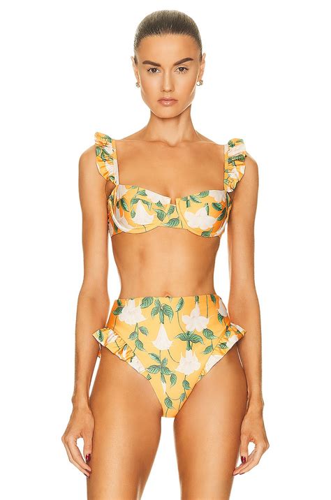 Agua By Agua Bendita Kiwi Bikini Top In Sabanero Dorado Fwrd