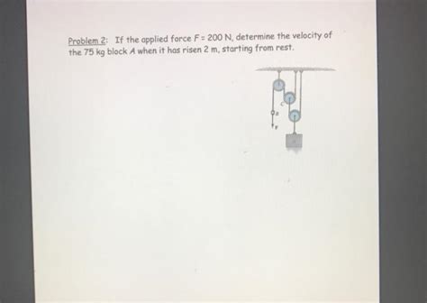 Solved Problem 2: If the applied force F= 200 N, determine | Chegg.com
