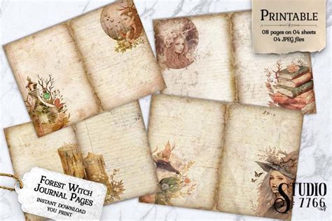 Forest Witch Junk Journal Pages Graphic By Studio 7766 Creative Fabrica