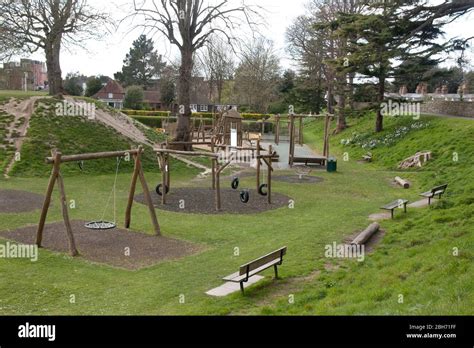 empty playground in Priory Park during coronavirus lockdown, Chichester ...