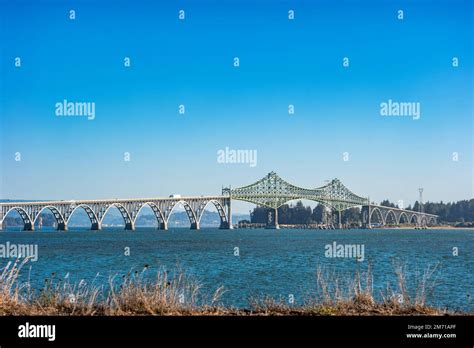 Conde Mccullough Memorial Bridge In Coos Bay Oregon Usa Stock Photo Alamy
