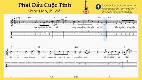 Phai Dấu Cuộc Tình Guitar tab đơn giản YouTube