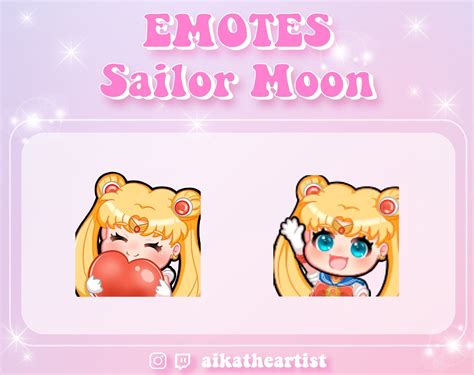 Cute Sailor Moon Emotes For Twitch And Discord Etsy Sailor Moon