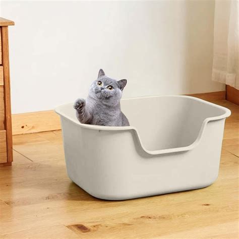 Cats Litter Box Semi Enclosed Pussy Litter Box Toilet Large Capacity Plastic Pet Supplies Open